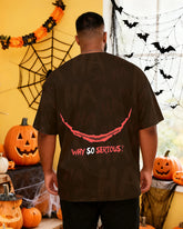 Big & Tall Men's Halloween Clown Smile "Why So Serious?" Printed Short-sleeved T-shirt